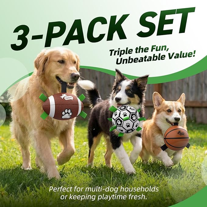 QDAN Dog Soccer Ball Football Basketball Set - Image 2