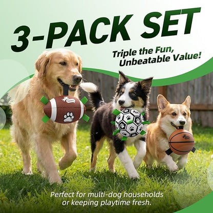 QDAN Dog Soccer Ball Football Basketball Set - Image 2