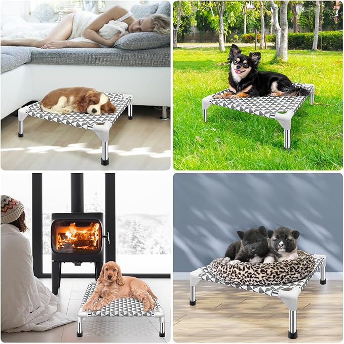 Kuntrust Elevated Outdoor Dog Bed Updated Raised Pet Cot Cooling Puppy Bed - Image 7