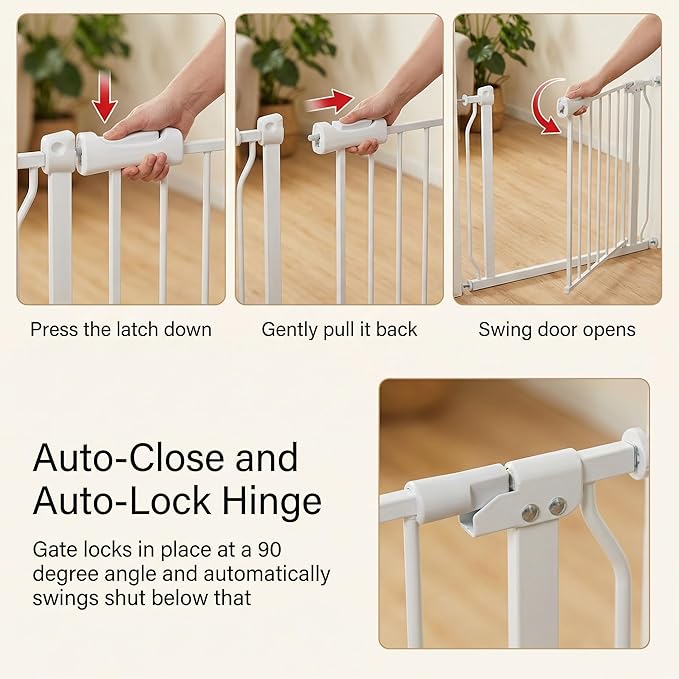Narrow Baby Gate for Narrow Doorways Small White Tension Indoor Safety Gates - Image 3