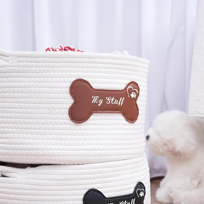 JUPPE Pet Dog Basket with Personalized Name, Dog Toys Storage Organizer Custom - Image 9