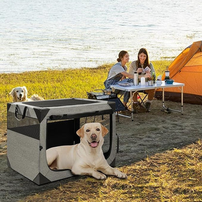 36 Inch Portable Travel Dog Crate, 3 Door Collapsible Soft Pet Kennel - Image 6