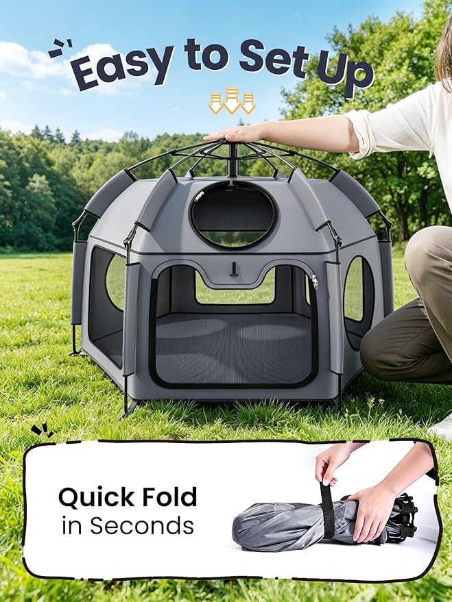 Medium Cat Catio Outdoor Cat Enclosure, 35.4" Pop-Up Catio - Image 2