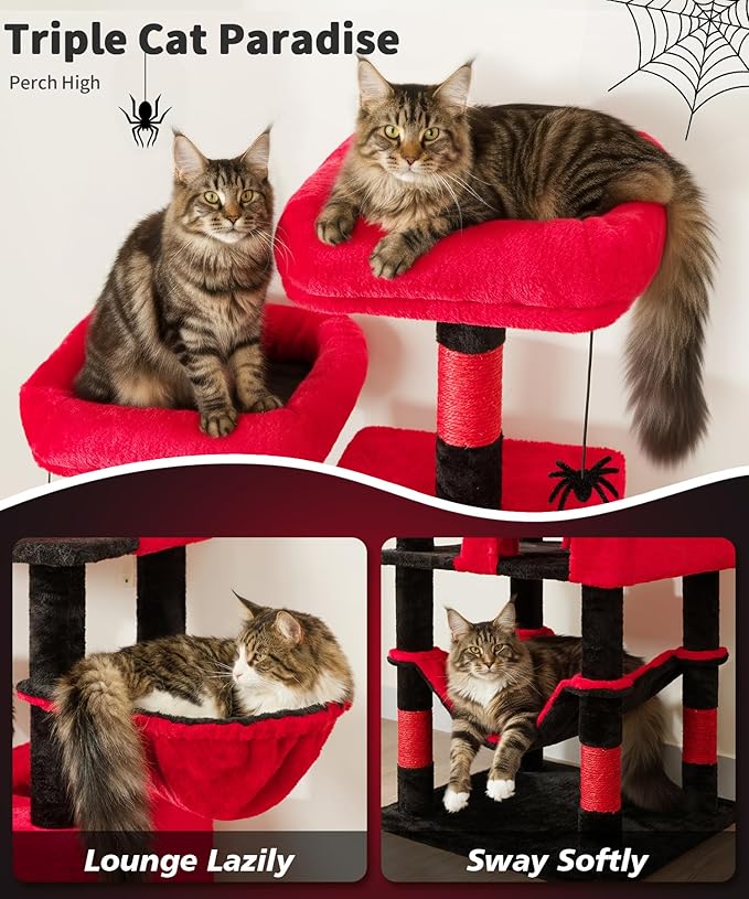 AMHANCIBLE Gothic Cat Tree, 70 Inch Tall Cat Tower - Image 3