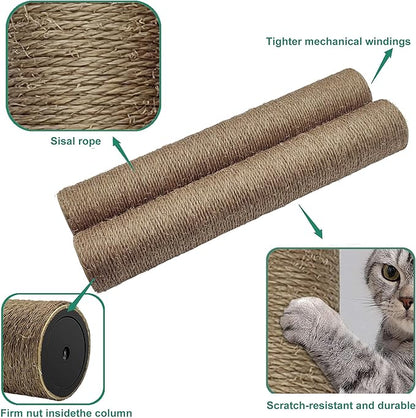 Cat Scratching Post Replacement Pole, Natural Sisal Cat Tree Replacement Parts - Image 3