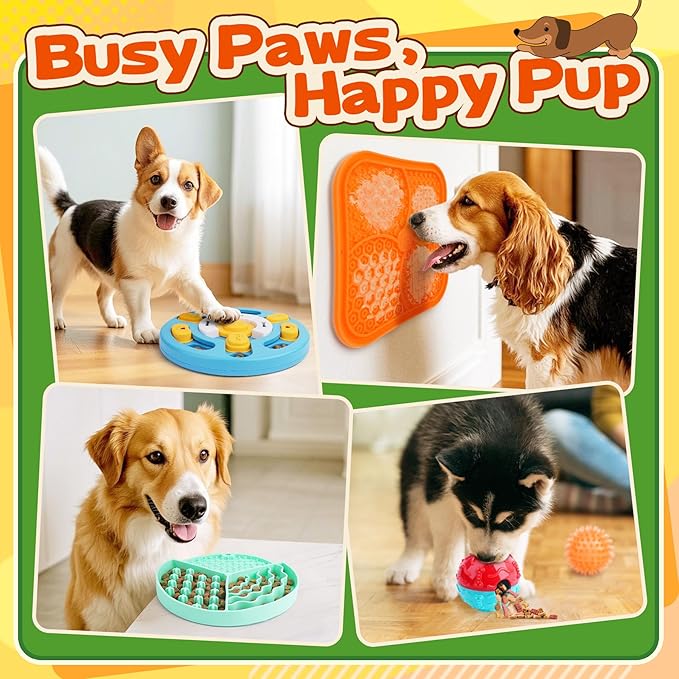 Forfon 10 Pack Complete Dog Puzzle Toys Set-Dog Lick Mat & Feeding Bowl - Image 7