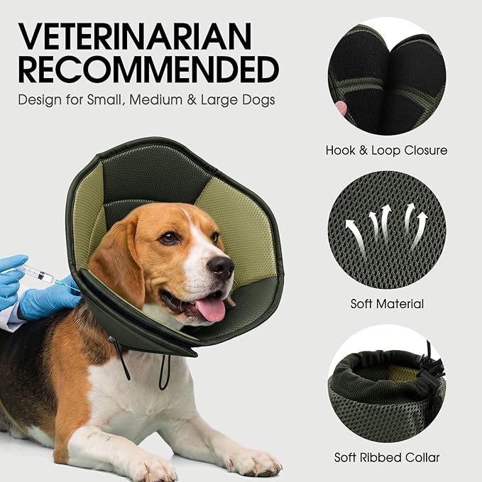 Dog Cone - Soft Cone for Dogs to Stop Licking, Pet E-Collar Alternative After - Image 3