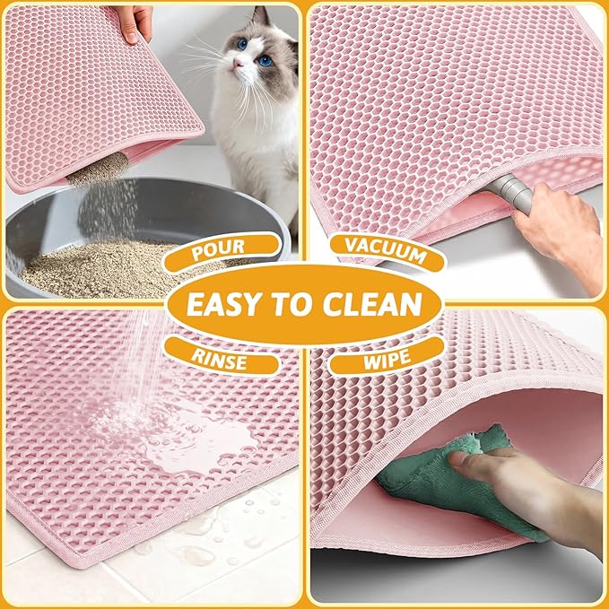 Pieviev Cat Litter Mat Double Layer Waterproof Urine Proof Trapping Mat 1 Pack) - Image 6
