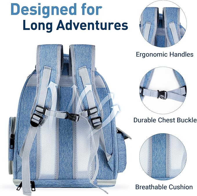 Cat Backpack Carrier with Large Space Bubble Window, Airline Approved - Image 4