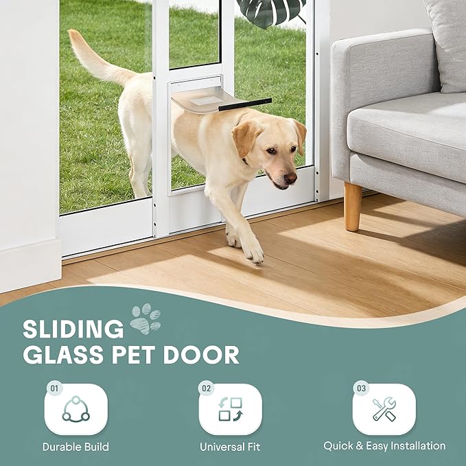 Sliding Glass Door Pet Door Insert – No-Cut, All-Metal Frame & Magnetic Flat - Image 3