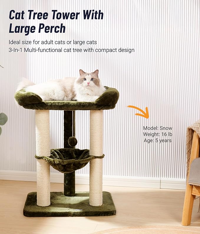 Happi N Pets 28" Cat Tree, Large Bed - Image 2