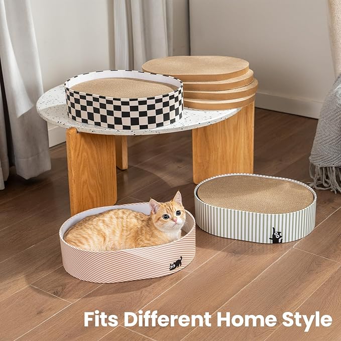 Conlun Cat Scratcher Box with 4 Cat Scratching Board Reversible Scratch Pad - Image 9