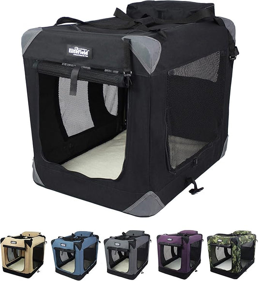 EliteField 3-Door Folding Soft Dog Crate by EliteField