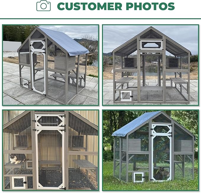 71" H Catio Outdoor Cat Enclosure Weatherproof, Large Walk-in Catio Cat Patio - Image 3