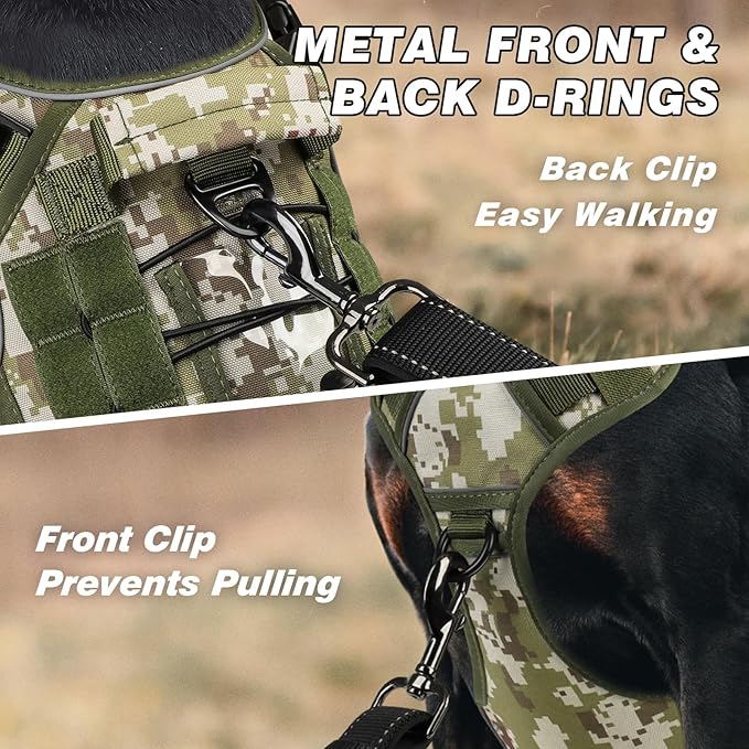 WINGOIN Tactical Dog Harness for Medium Dogs, Heavy Duty No Pull Dog Harness - Image 2