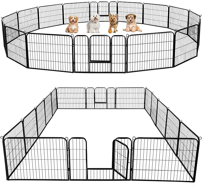Yaheetech Dog Playpen Outdoor, 24 inch 16 Panels Dog Pen Indoor Heavy Duty by Unknown