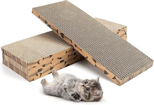 Mini Cat Scratching Board 4pcs Brown Cardboard Cat Scratcher Scratch Pad by Unknown