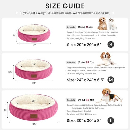Love's cabin Round Donut Cat and Dog Cushion Bed, 20in Pet Bed - Image 4