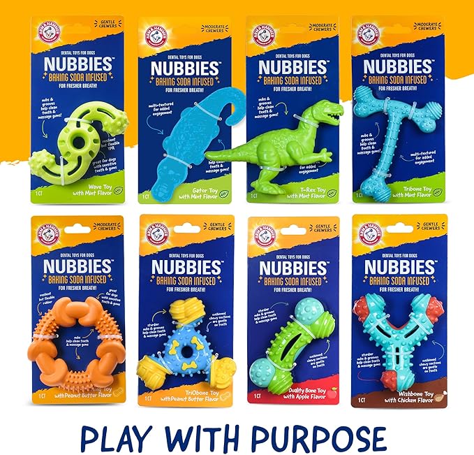 Arm & Hammer for Pets Nubbies Wishbone Dog Dental Toy Chicken Flavor Baking - Image 8