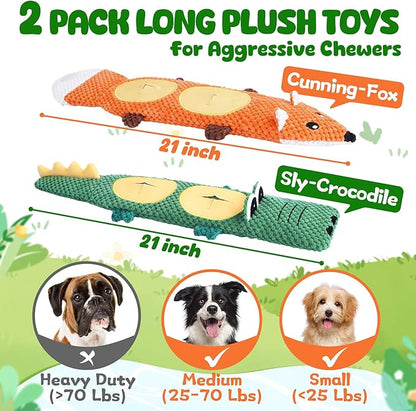 XIUGOAL Dog Toys for Aggressive Chewers, 2 Pack No Stuffing Dog Toys for - Image 2
