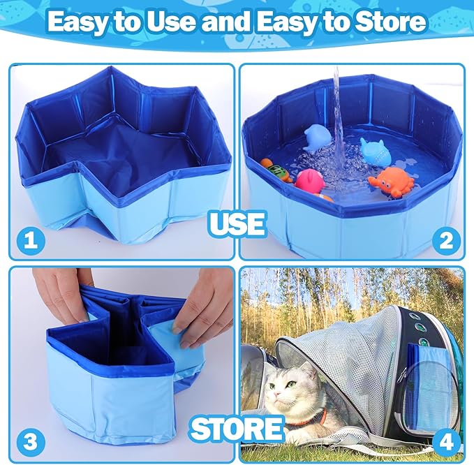 BABORUI Cat Pool Toy with Fish-Water Cat Toys, Portable Cat Pool Toy, Cat Water - Image 7