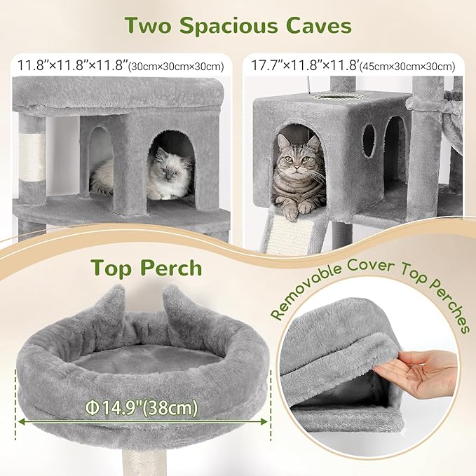 Globlazer Heavy Duty Cat Trees for Large Cats, Sturdy 72in Maine Coon Cat Tree - Image 4