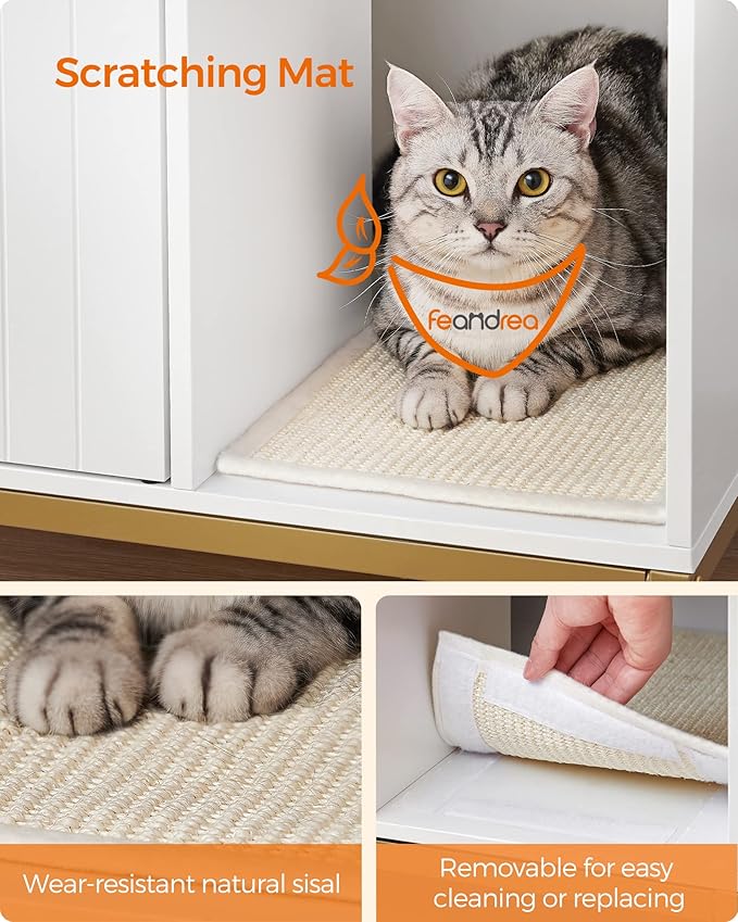 Feandrea Cat Litter Box Enclosure, Hidden Litter Box Furniture - Image 4