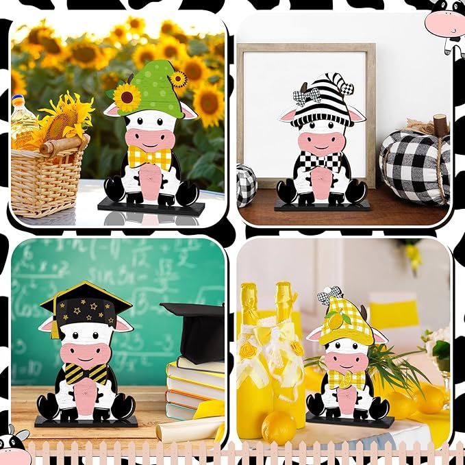 42 Pcs Summer Lemon Interchangeable Cow Figurine Farmhouse Holiday Cow Office - Image 7