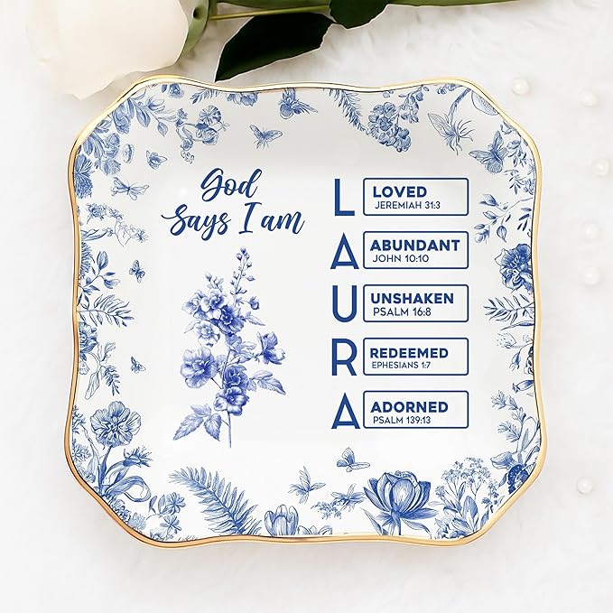 LOVELYPOD Personalized Christian Name Jewelry Tray by LOVELYPOD