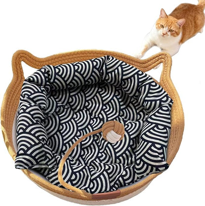 Instinct Basket, Stimuli Handwoven cat Basket Rope Cotton by FHKPET