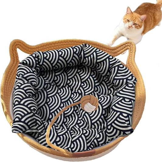 Instinct Basket, Stimuli Handwoven cat Basket Rope Cotton by FHKPET