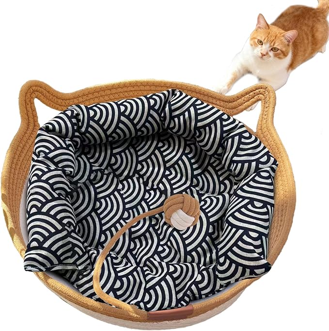 Instinct Basket, Stimuli Handwoven cat Basket Rope Cotton by FHKPET