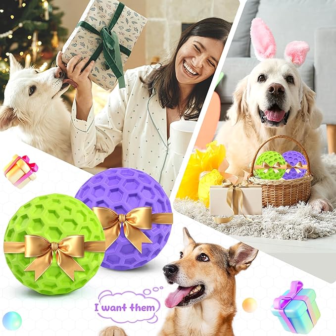 Squeaky Dog Toys for Aggressive Chewers, Indestructible Dog Balls for - Image 8