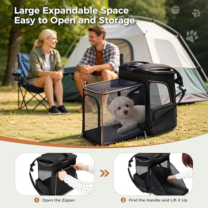Lekereise Cat Backpack Carrier for Small Dogs and Medium Cat Puppy Kitten Bunny - Image 4