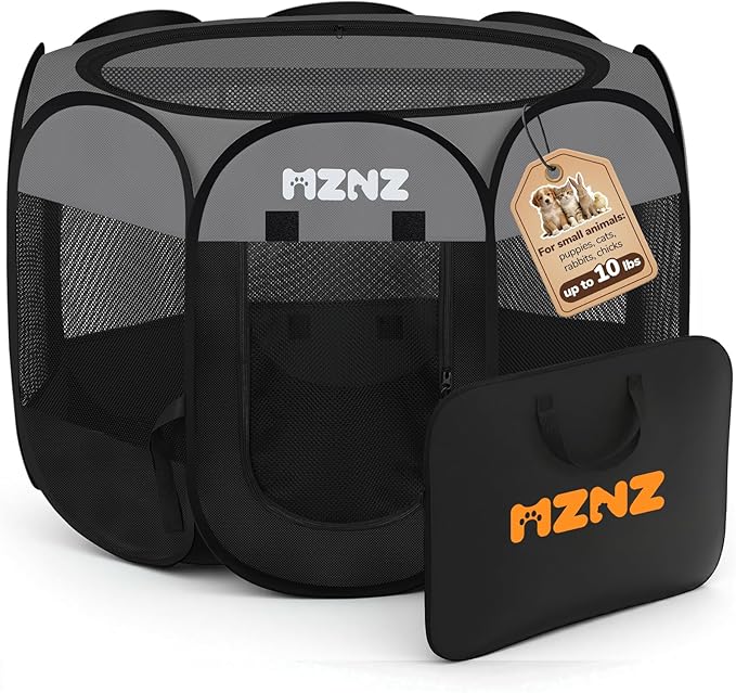 Dog Cat Playpen, Portable Small Animal Playpen Crate Indoor by MZNZ