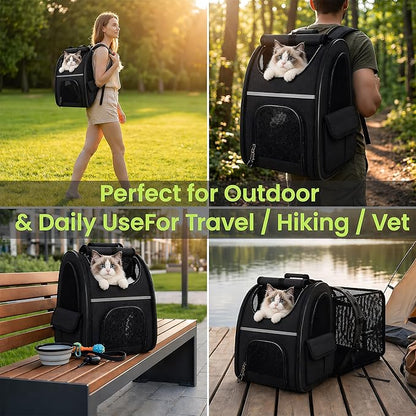 Expandable Cat Backpack Carrier Airline Approved Pet Travel Backpack - Image 7