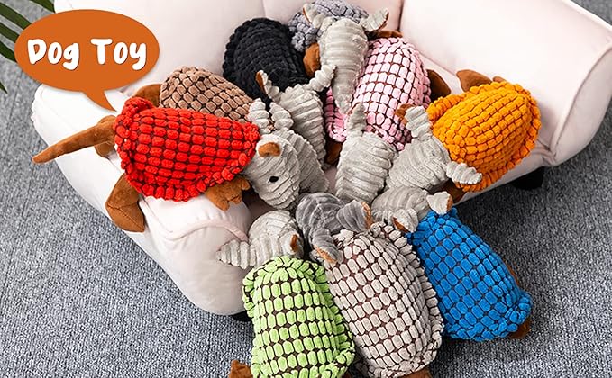 Hollypet Plush Dog Squeaky Toy Stuffed Armadillo Animal Pet Puppy Chew Toys - Image 8