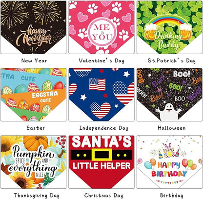 Weewooday 9 Pcs Holiday Dog Bandanas Memory Day Bandanas Patriotic Seasonal - Image 3