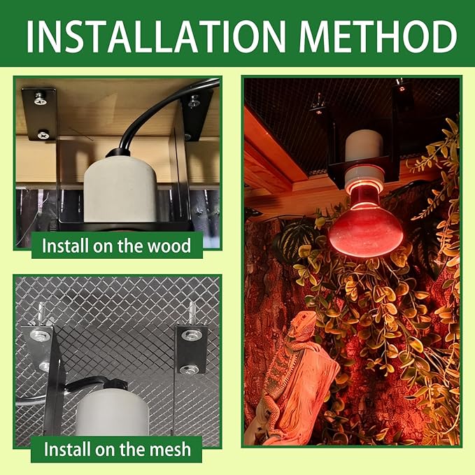 Reptile Light Fixture, Reptile Terrarium Heat Lamps Holder Bracket - Image 4