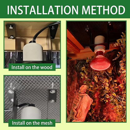 Reptile Light Fixture, Reptile Terrarium Heat Lamps Holder Bracket - Image 4