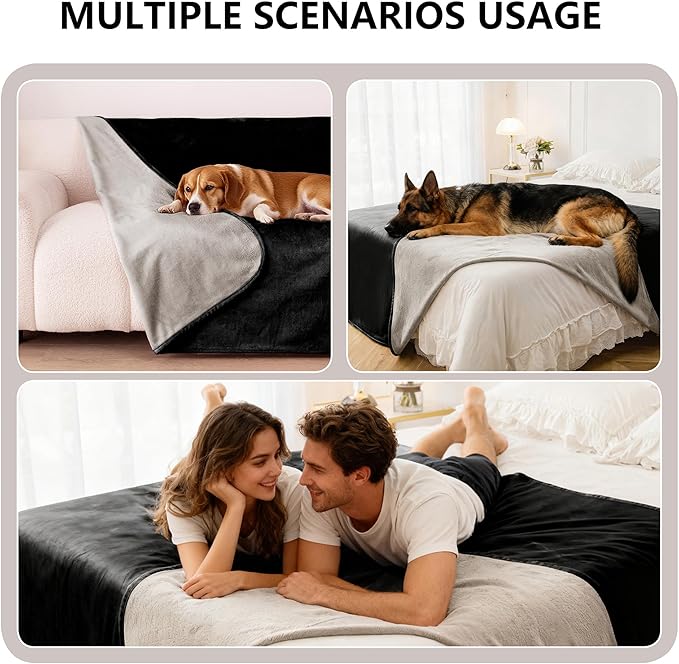 Waterproof Dog Blanket for Couch, Reversible Pet Throw Blankets Leak Proof Sofa - Image 4