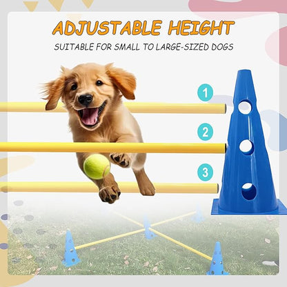 Dog Agility Hurdle Cone Set, Dog Agility Backyard Set Include Height cossbar - Image 5