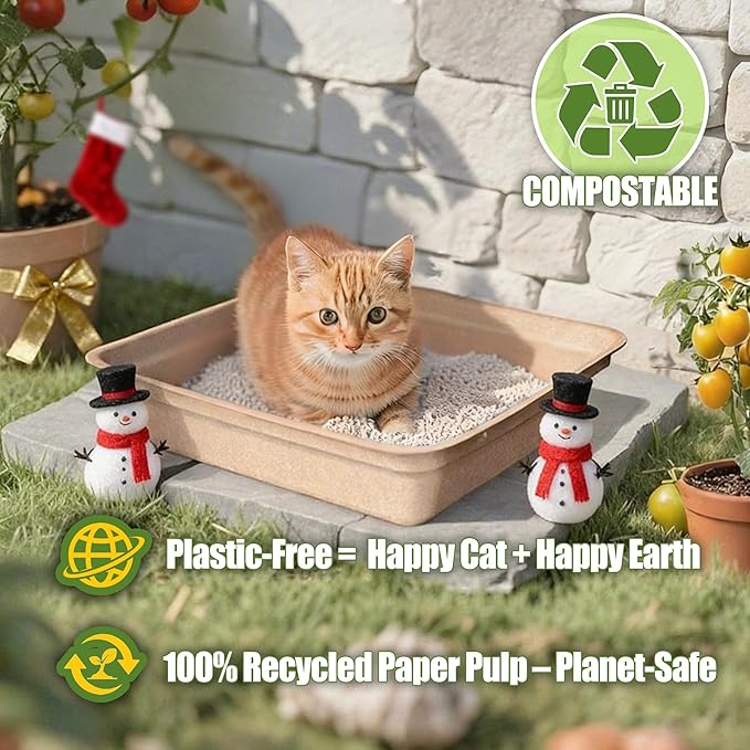 Disposable Litter Boxes for Cats Large: 2/4/6/8-Pack 17.5'' x 13.5'' Leak-Proof - Image 2