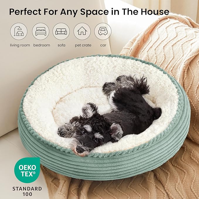 Love's cabin Round Donut Cat and Dog Cushion Bed, 24in Pet Bed - Image 6