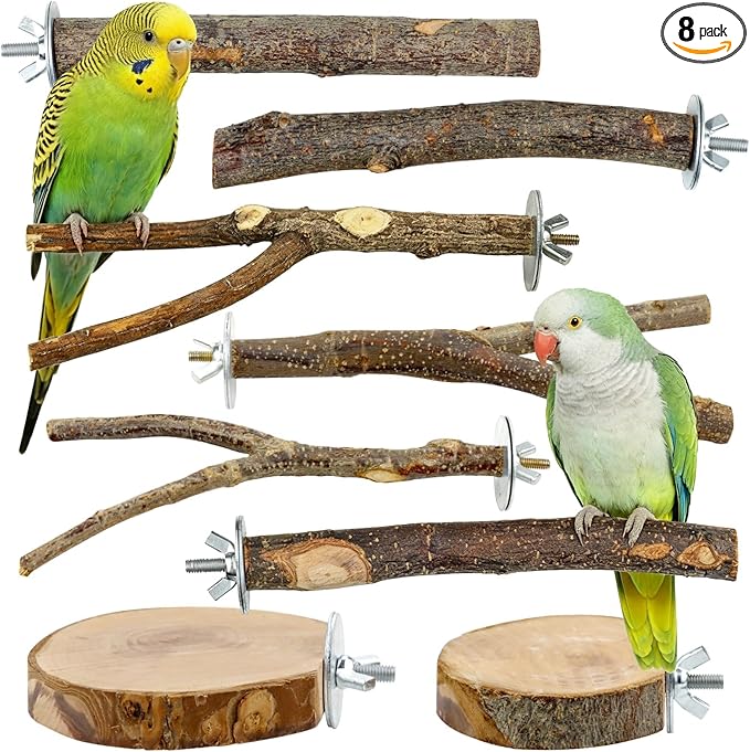 8 PCS Bird Perch Set for Cage by Unknown