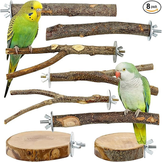 8 PCS Bird Perch Set for Cage by Unknown
