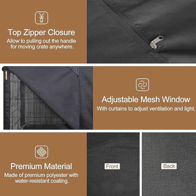 HiCaptain Breathable Dog Crate Cover 24 Inch, Durable Heavy Duty Kennel Cover - Image 5