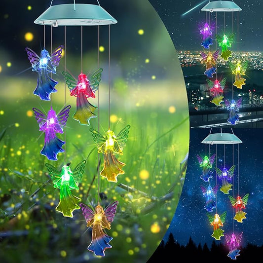 Toodour Solar Wind Chimes, Color Changing Angel Wind Chimes, LED Decorative by Toodour