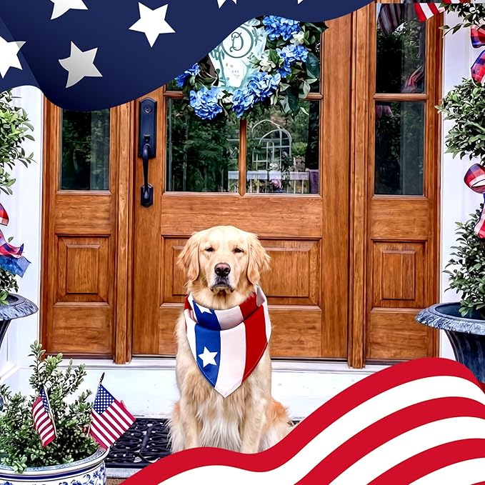Huhumy 100 Pcs 4th of July Dog Bandanas 250th Anniversary Pet Bandanas Bulk - Image 5