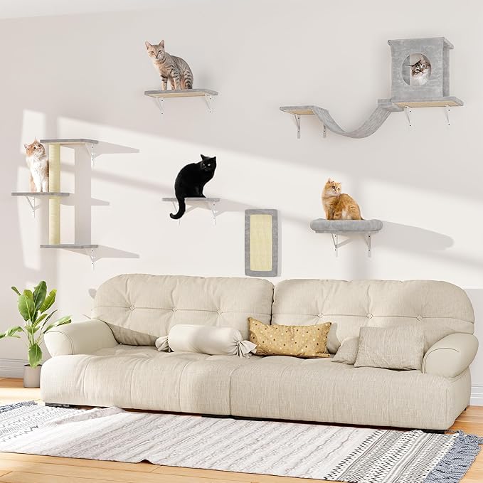 12-in-1 Cat Wall Shelves, Wall Mounted Cat Climber - Image 7